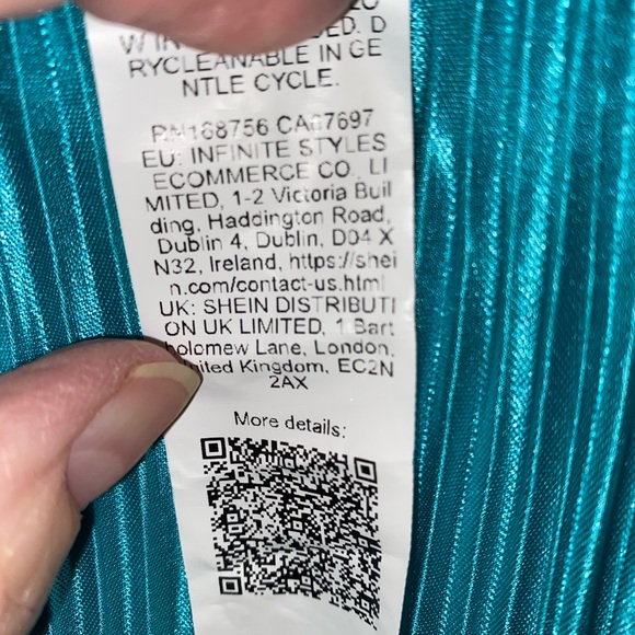 NWOT SHEIN Chiquease Strapless Turquoise Pleated Dress - Picture 9 of 13